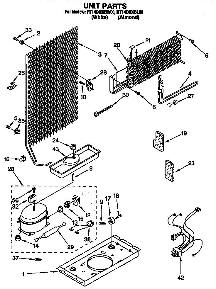 Roper RT14DMXBW00 unit diagram