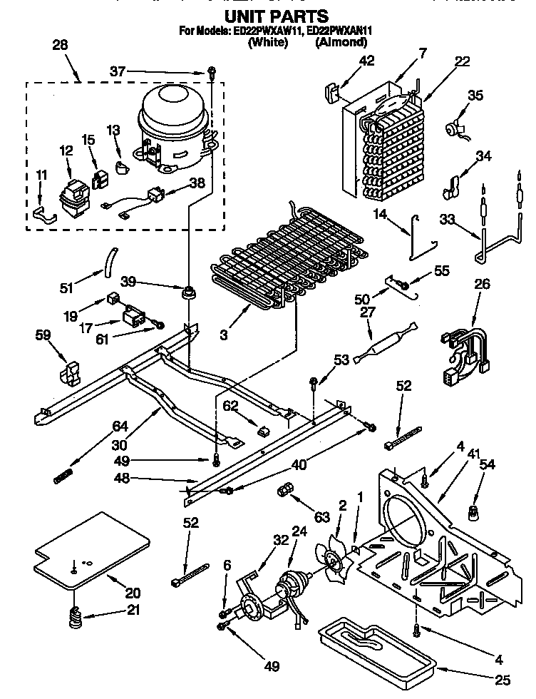 Whirlpool ED22PWXAN11 unit diagram