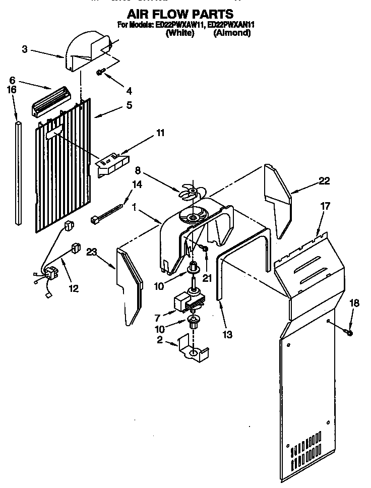 Whirlpool ED22PWXAN11 air flow diagram