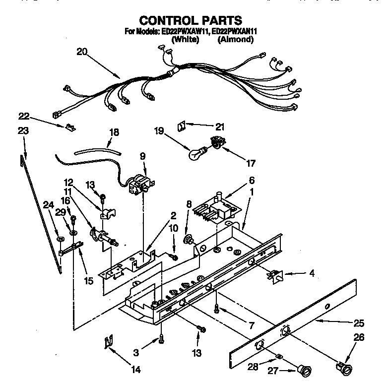 Whirlpool ED22PWXAN11 control diagram