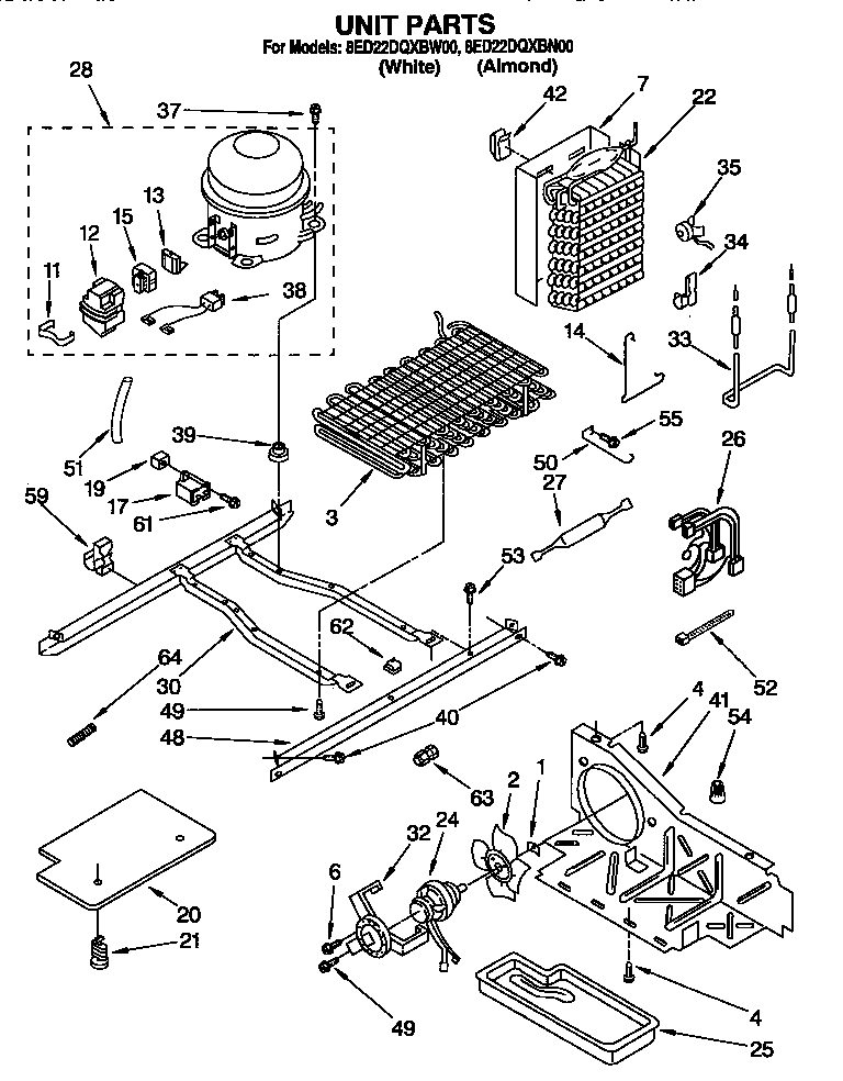 Whirlpool 8ED22DQXBW00 unit diagram