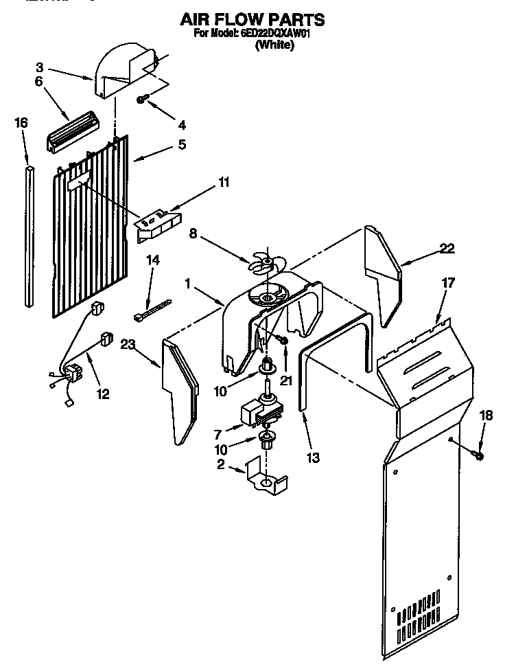Whirlpool 6ED22DQXAW01 air flow diagram