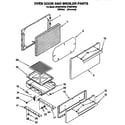 Whirlpool SF3007SRW6 oven door and broiler diagram