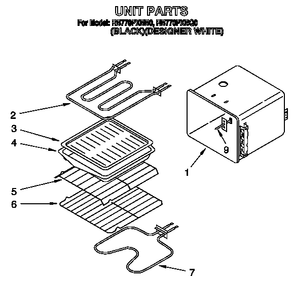 Whirlpool RB770PXBB0 unit diagram