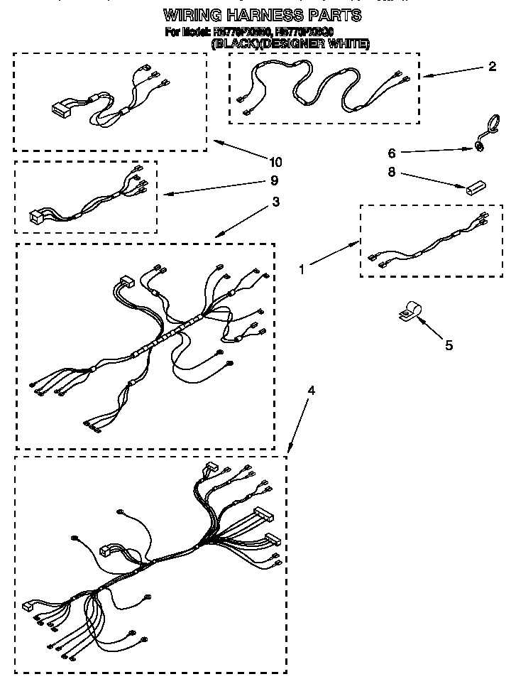 Whirlpool RB770PXBB0 wiring harness diagram