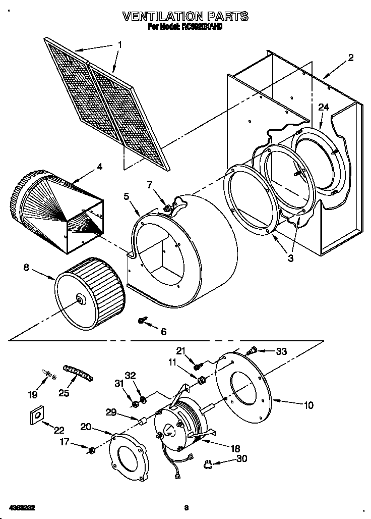 Whirlpool RC8920XAH0 ventilation diagram