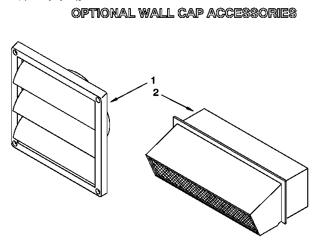 Whirlpool RC8920XAH0 optional wall cap accessories diagram