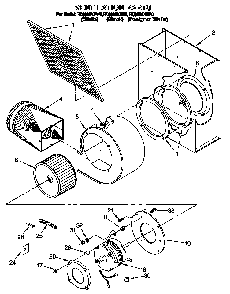 Whirlpool RC8900XXW0 ventilation diagram