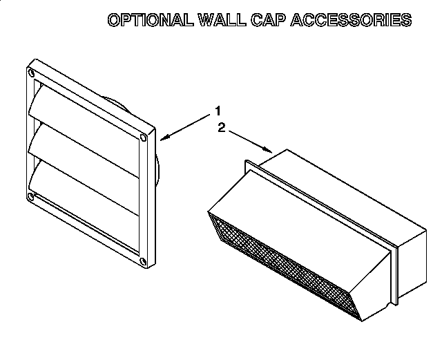 Whirlpool RC8900XXW0 optional wall cap diagram
