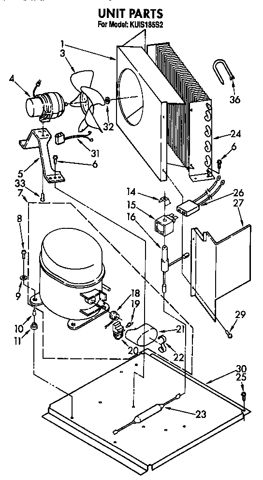 KitchenAid KUIS185S2 unit diagram