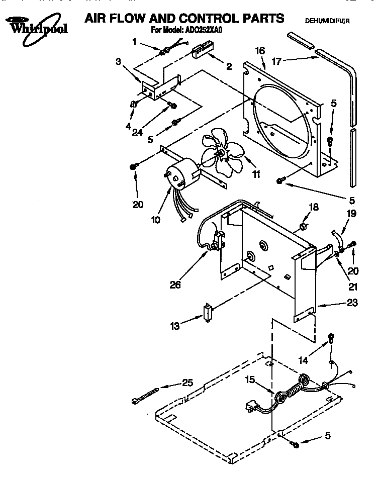 Whirlpool AD0252XA0 air flow and control diagram