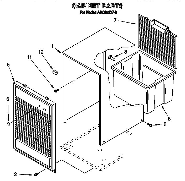 Whirlpool AD0252XA0 cabinet diagram