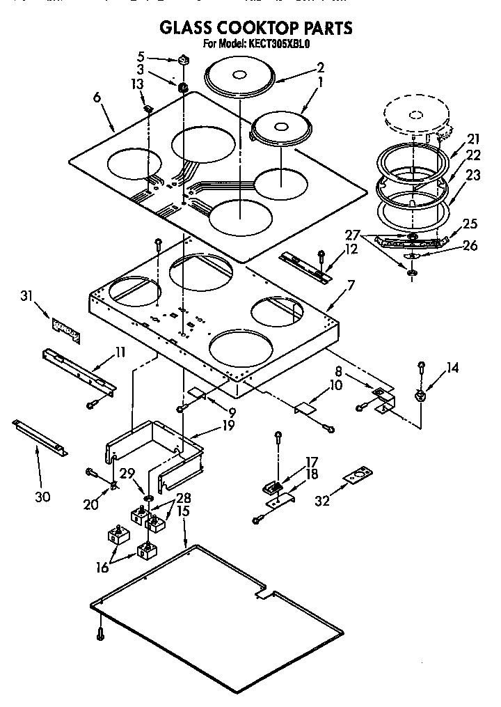 KitchenAid KECT305XWH0 replacement parts diagram