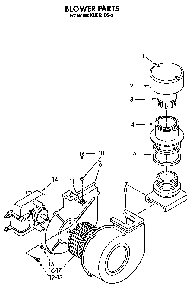 KitchenAid KUDI21DS3 blower diagram