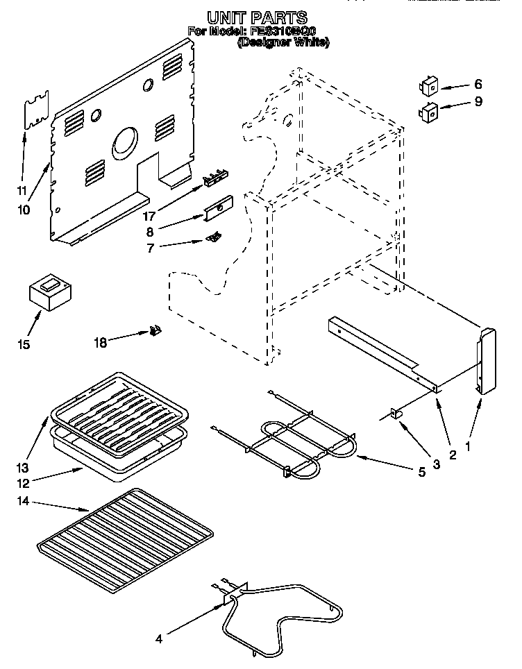 Roper FES310BQ0 unit diagram