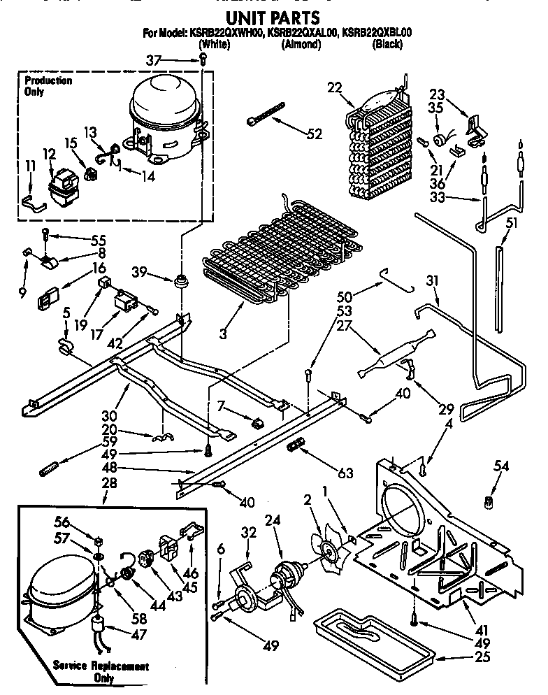 KitchenAid KSRB22QXBL00 unit diagram