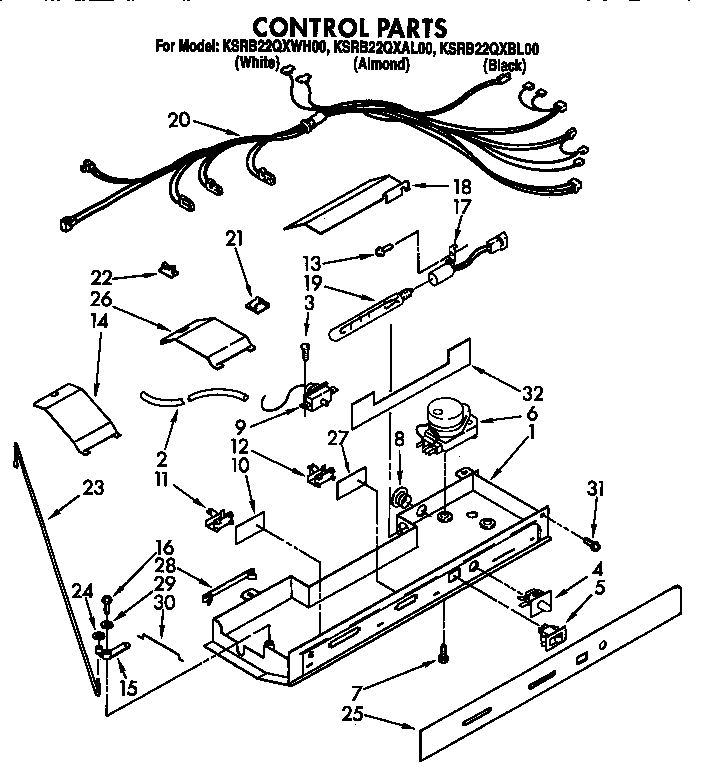 KitchenAid KSRB22QXBL00 control diagram