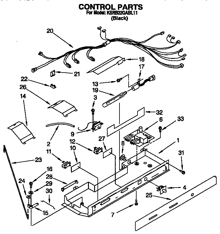 KitchenAid KSRB22QABL11 control diagram