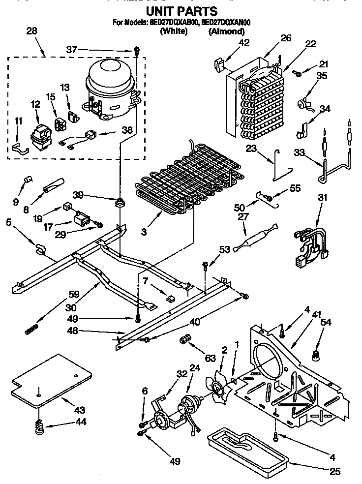 Whirlpool 8ED27DQXAN00 unit diagram