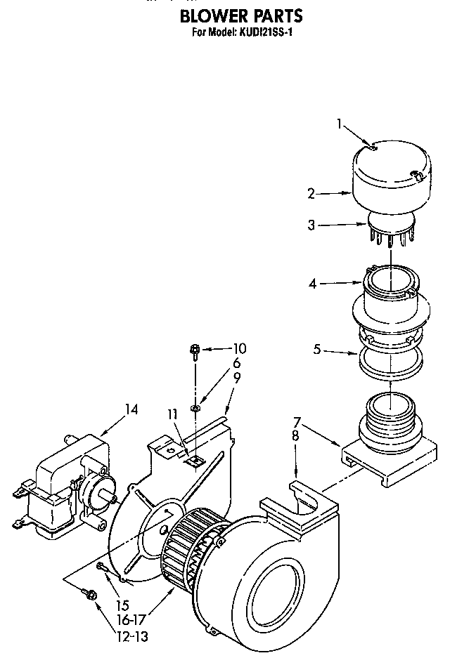KitchenAid KUD121SS1 blower diagram