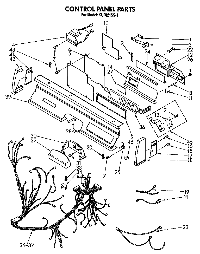 KitchenAid KUD121SS1 control panel diagram
