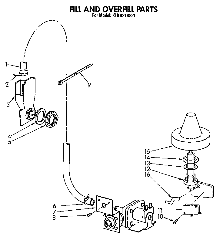 KitchenAid KUD121SS1 fill and over fill diagram