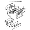 Roper FGS397XW0 oven door and drawer diagram