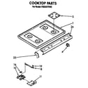 Roper FGS397XW0 cooktop diagram