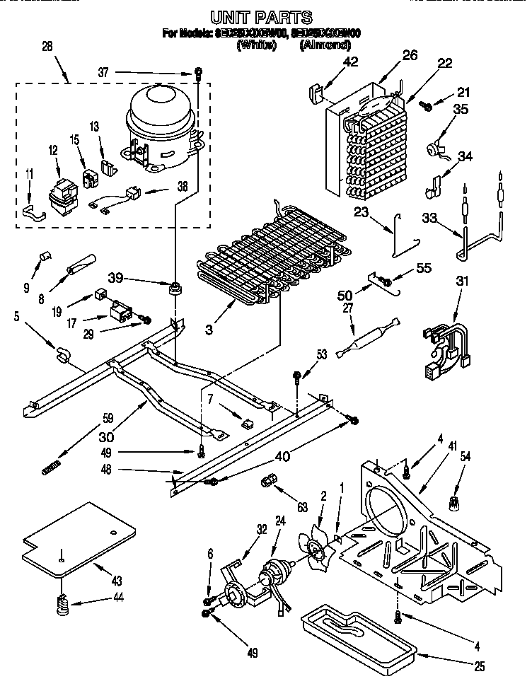 Whirlpool 8ED25DQXBN00 unit diagram