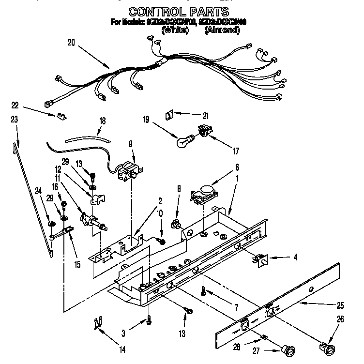 Whirlpool 8ED25DQXBN00 control diagram