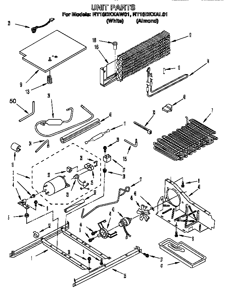 Roper RT18DKXAL01 unit diagram