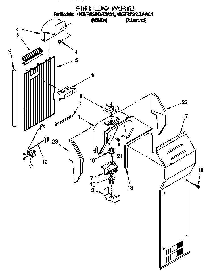 KitchenAid 4KSRS22QAW01 air flow diagram