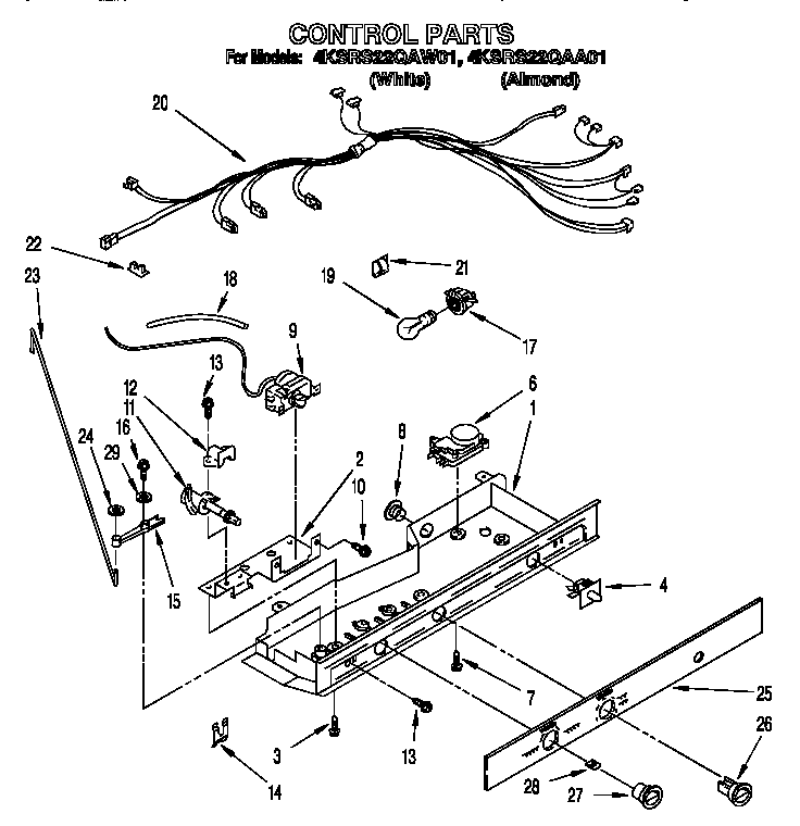 KitchenAid 4KSRS22QAW01 control diagram
