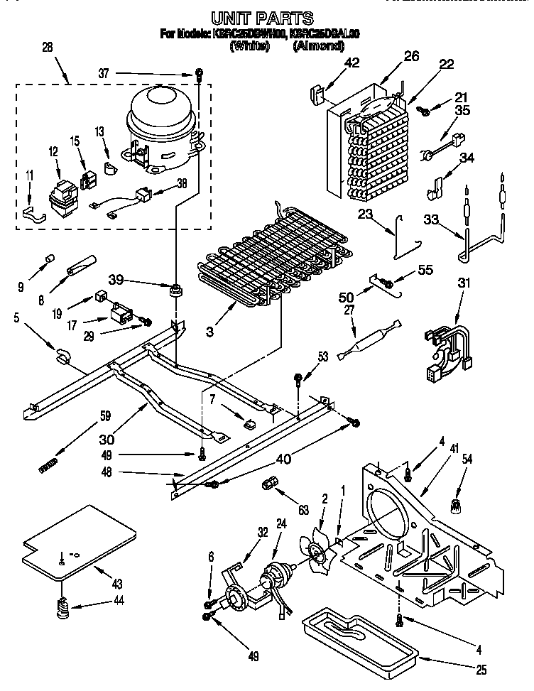 KitchenAid KSRC25DBAL00 unit diagram