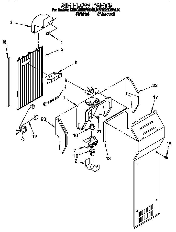 KitchenAid KSRC25DBAL00 air flow diagram