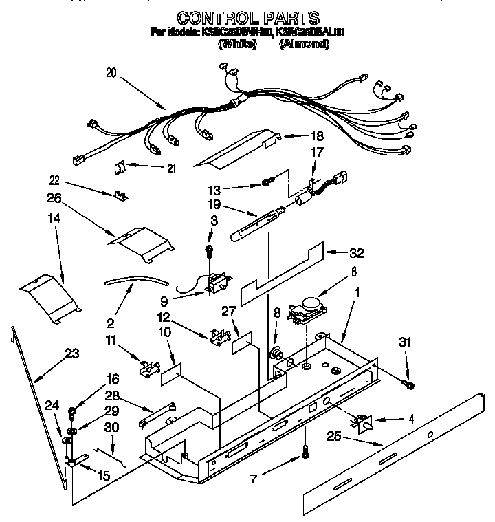 KitchenAid KSRC25DBAL00 control diagram