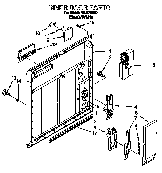 Roper WU5755B0 inner door diagram
