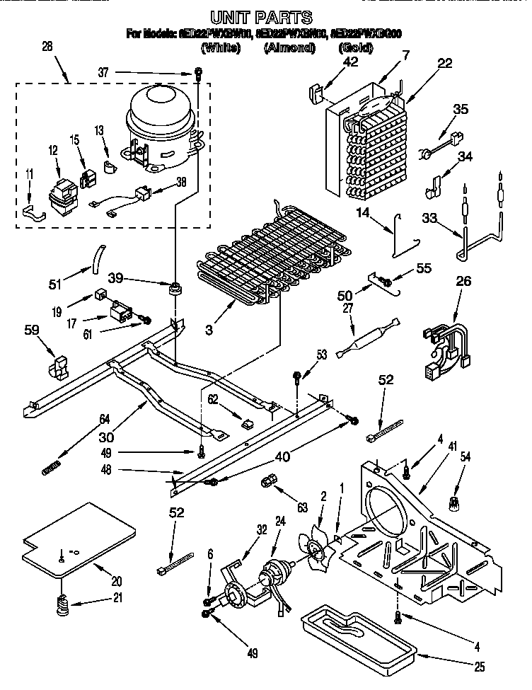 Whirlpool 8ED22PWXBG00 unit diagram