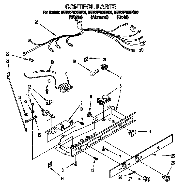 Whirlpool 8ED22PWXBG00 control diagram