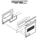 Whirlpool RB270PXYQ1 lower oven door diagram