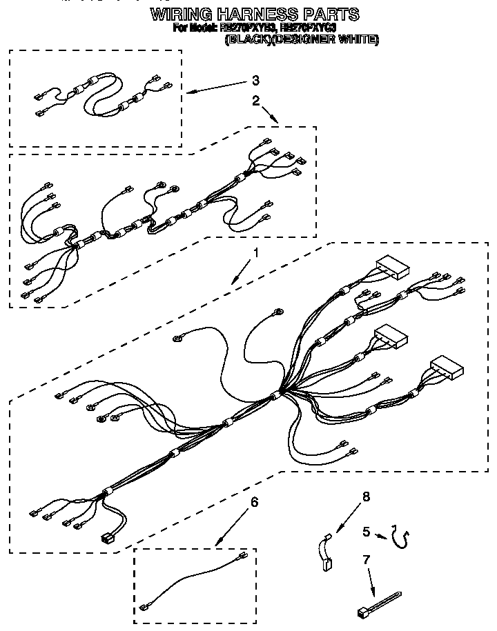 Whirlpool RB270PXYQ3 wiring harness diagram