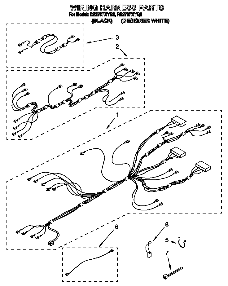 Whirlpool RB270PXYB2 wiring harness diagram