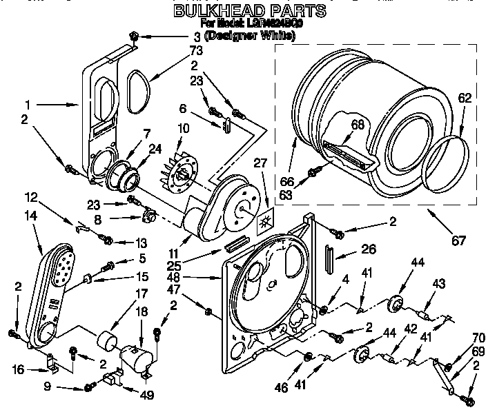 Whirlpool LGR4624BQ0 bulkhead diagram