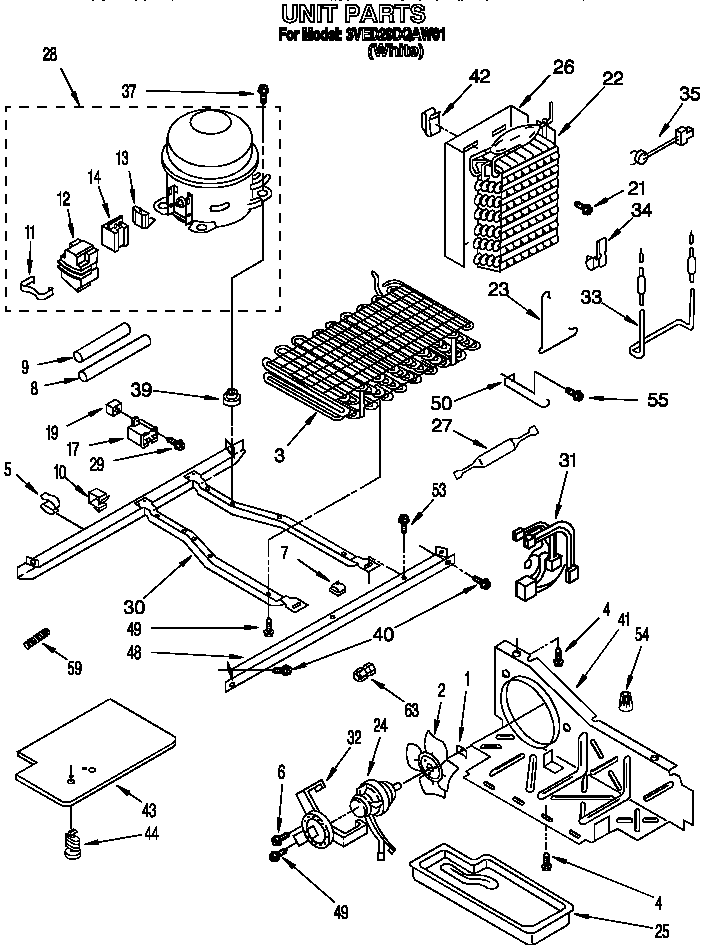Whirlpool 3VED29DQAW01 unit diagram