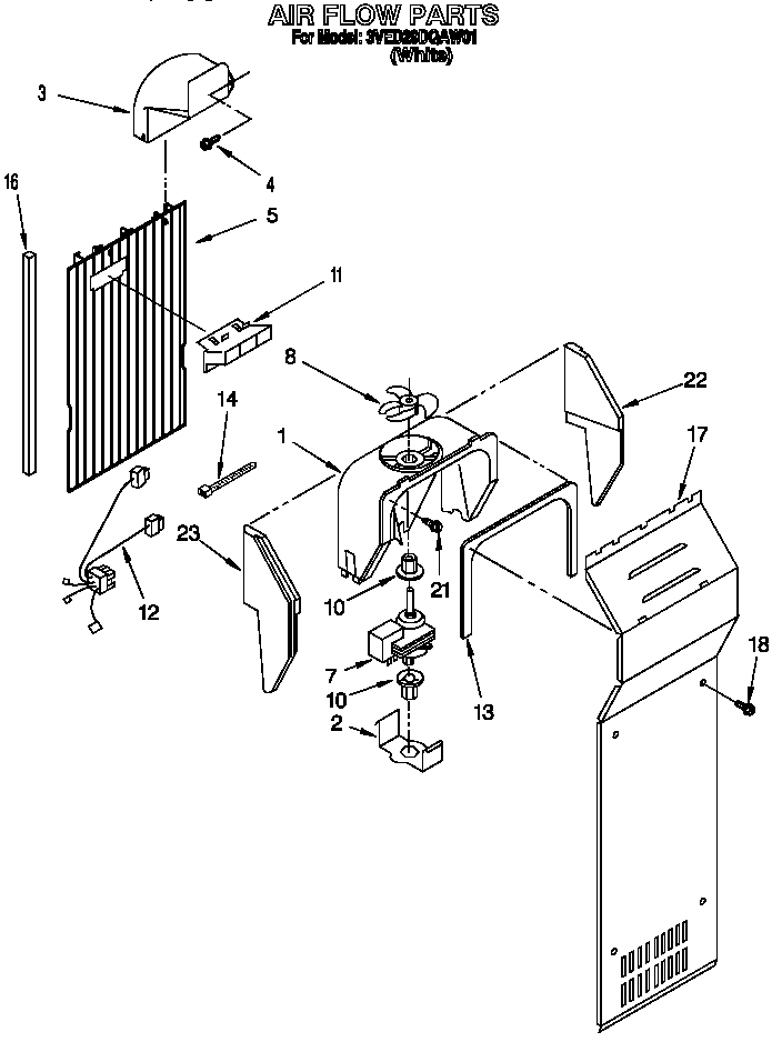 Whirlpool 3VED29DQAW01 air flow diagram