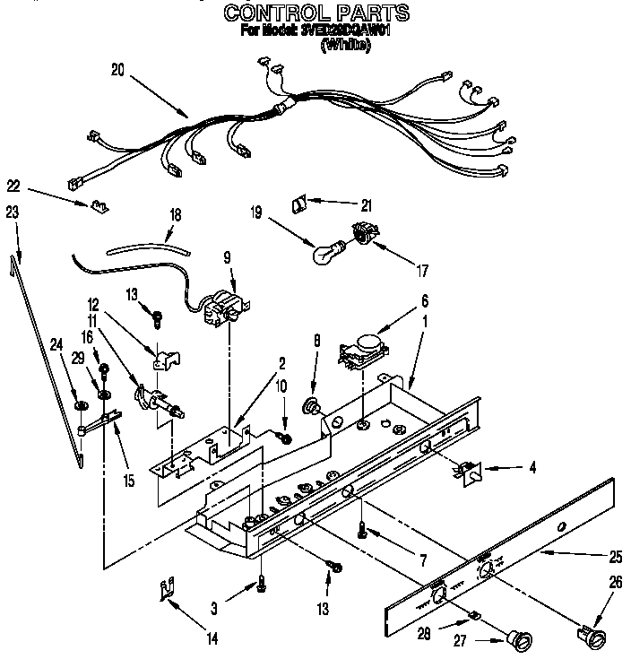 Whirlpool 3VED29DQAW01 control diagram
