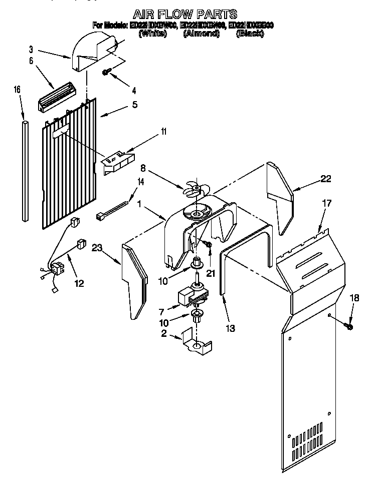 Whirlpool ED22HDXBB00 air flow diagram