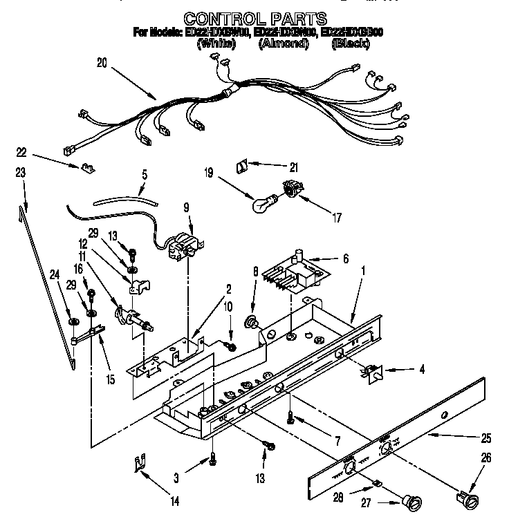 Whirlpool ED22HDXBB00 control diagram