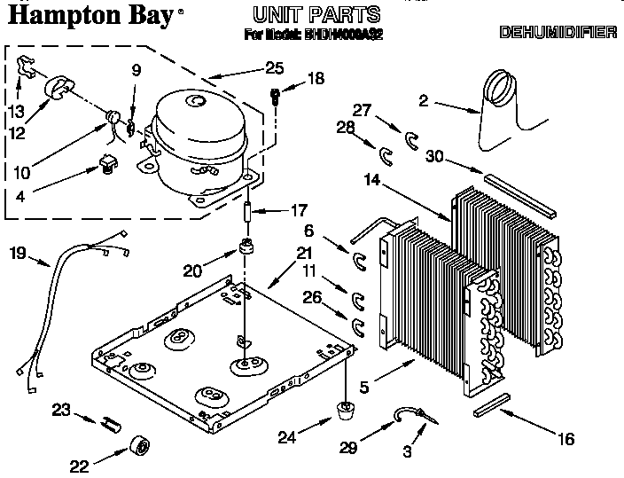 Whirlpool BHDH4000AS2 unit parts diagram