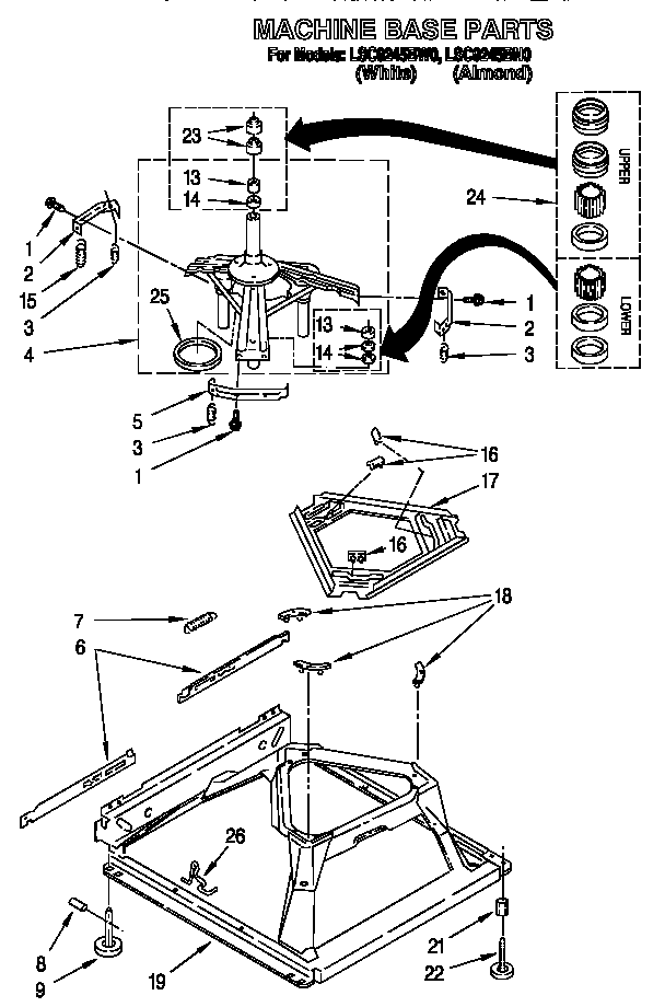 Whirlpool LSC9245BW0 machine base diagram